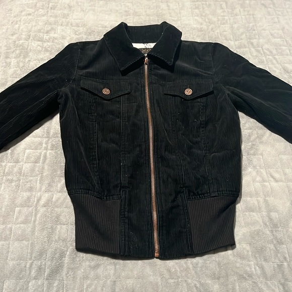 Juicy Couture Corduroy Bomber Jacket, Black, Size S - Picture 2 of 11